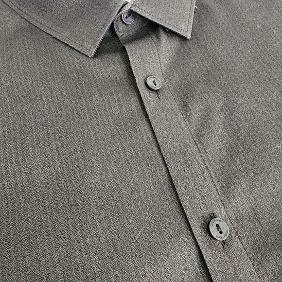 Calvin Klein Slim Fit Gray Cool Striped Button-Down Shirt Men's Size XL - Picture 4 of 7